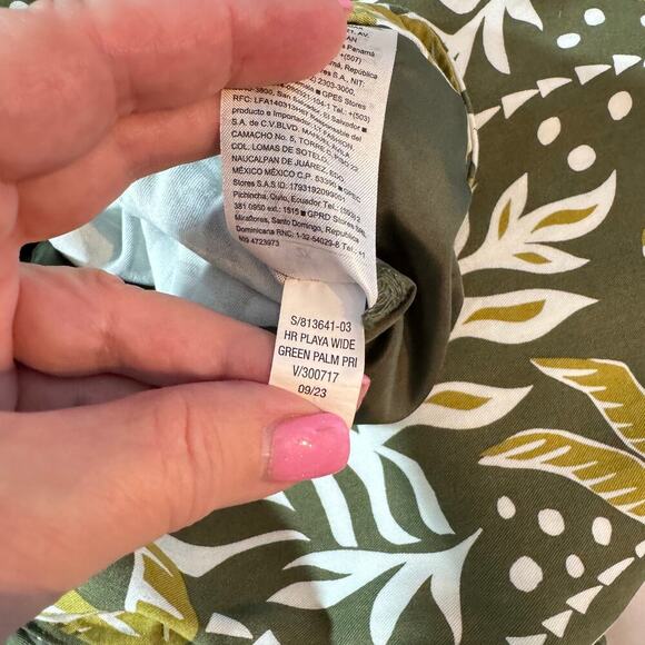 Old Navy Plus sz 2X High Rise Playa Wide Leg Pant Olive Green Floral Print - Picture 7 of 12